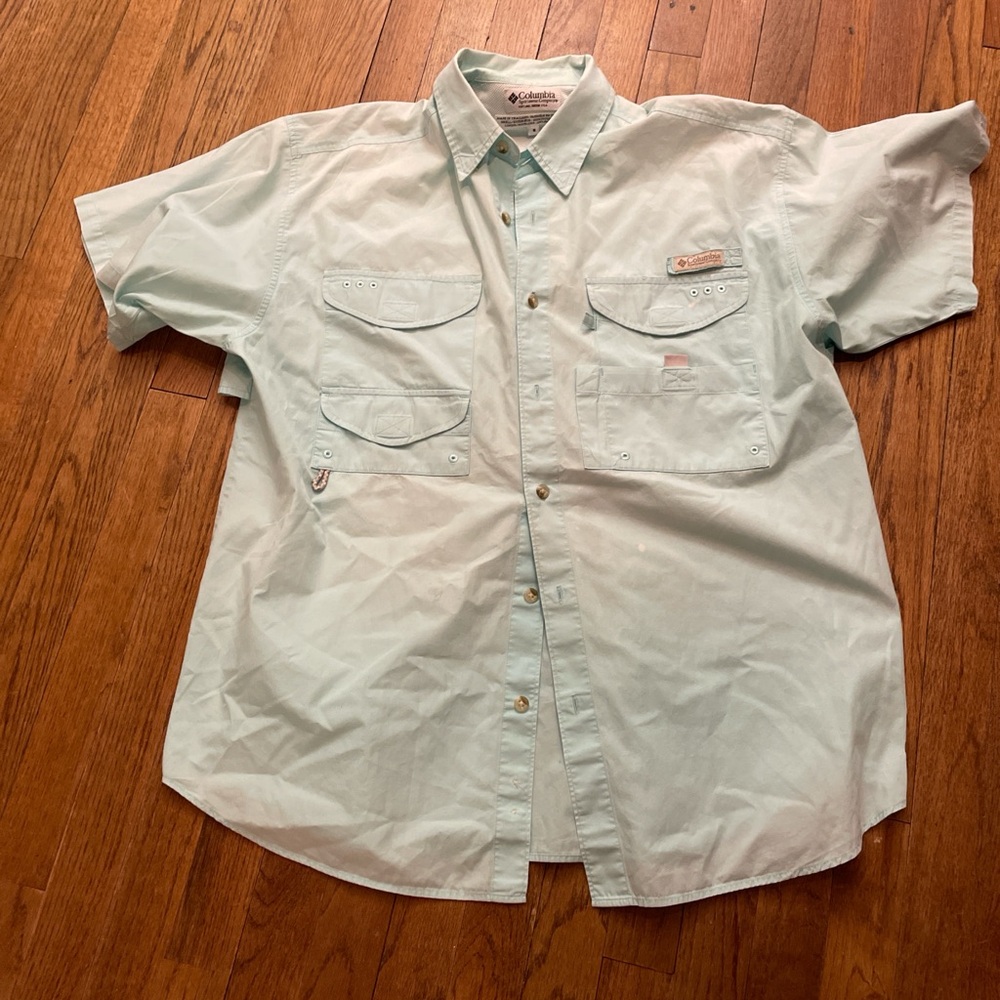 Columbia Men's Blue Casual Button Down Shirt